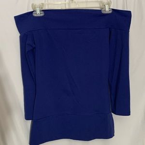 Susana Monaco Inkwell Navy Blue Off Shoulder Top S